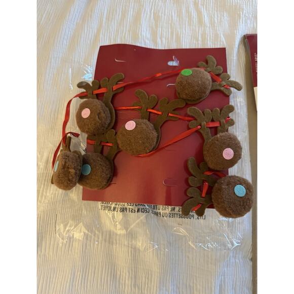 Christmas Decorations Set of 2 Centerpiece Reindeer Garland Reindeer Snowmen - Picture 5 of 6